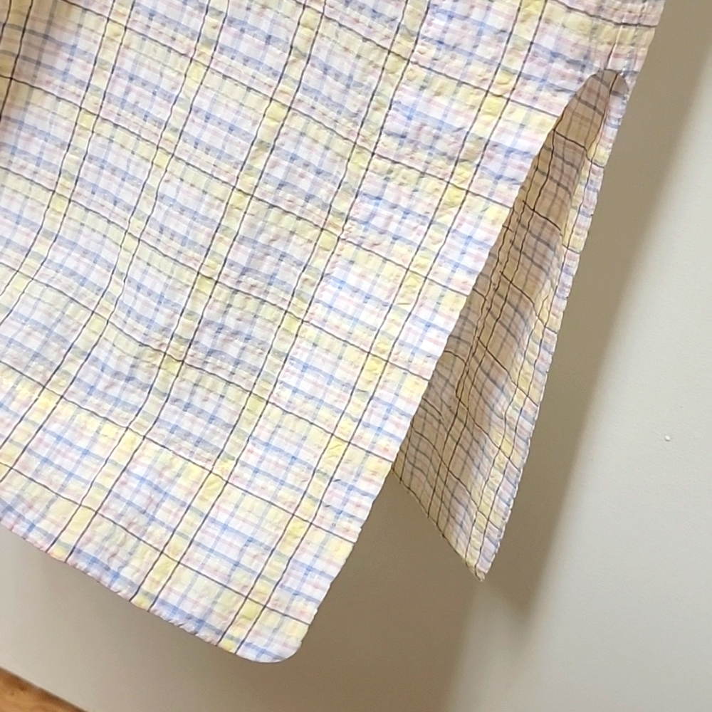 GANNI | Seersucker Pastel Checkered Puffy Sleeve Midi Dress EU 36 - Picture 8 of 14